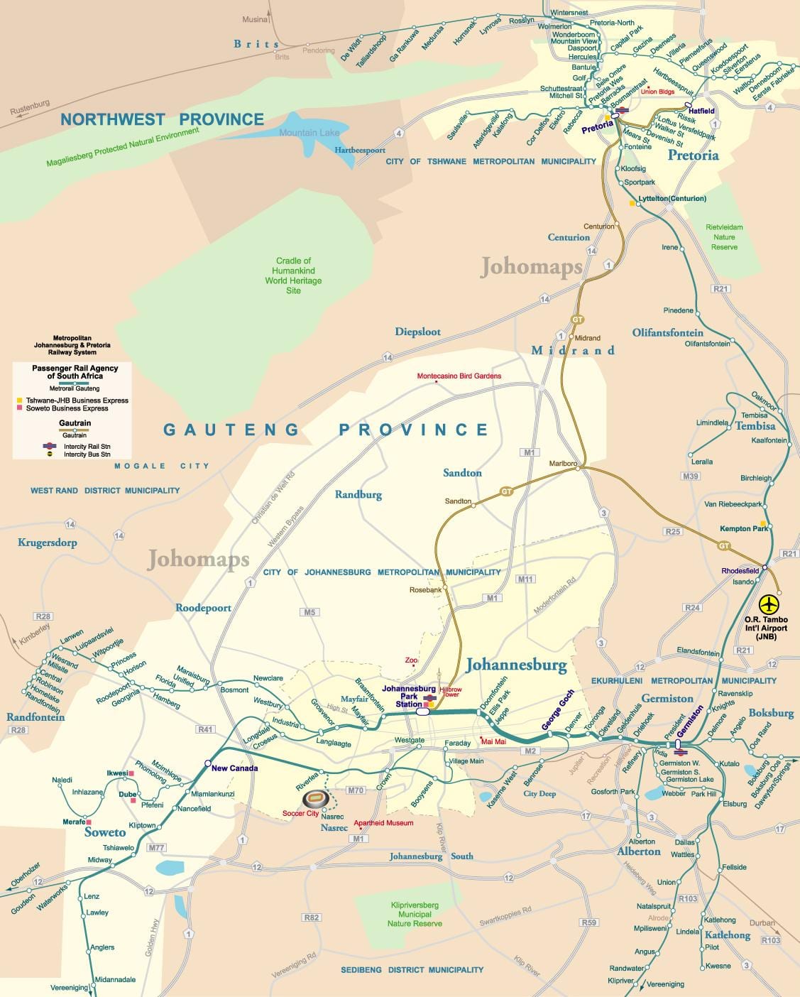Johannesburg (Joburg Jozi) Flughafenkarte