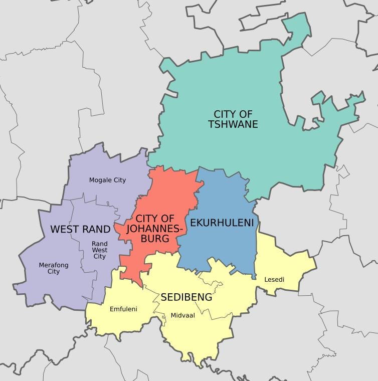 Johannesburg (Joburg Jozi) Stadtteilkarte